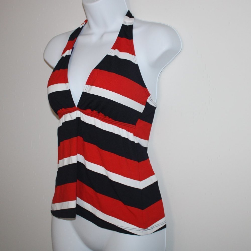 Athena Striped Tankini Swimsuit Halter Top - Small - Picture 3 of 6